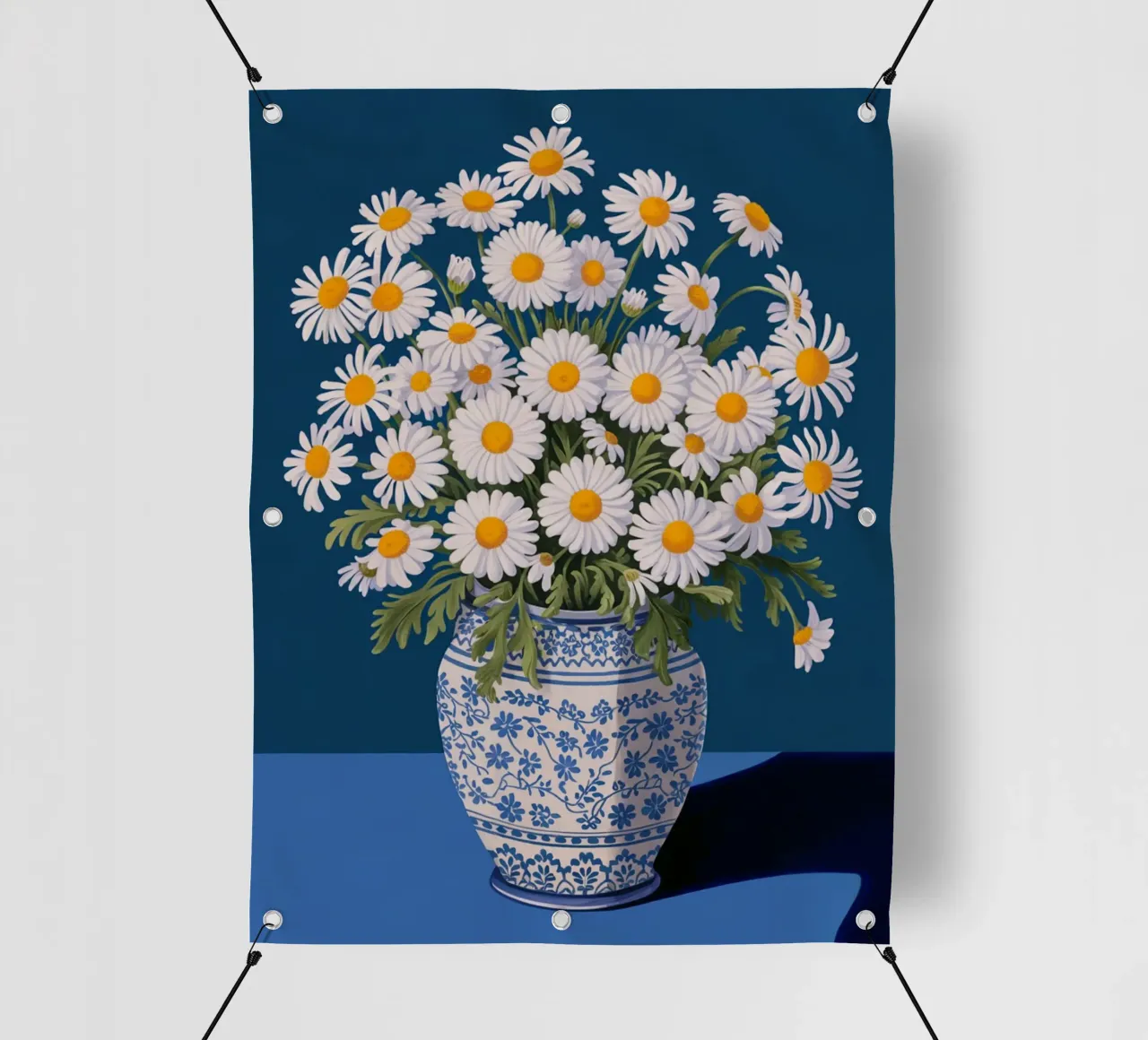 Margherite in un vaso blu telo in pvc da logic
