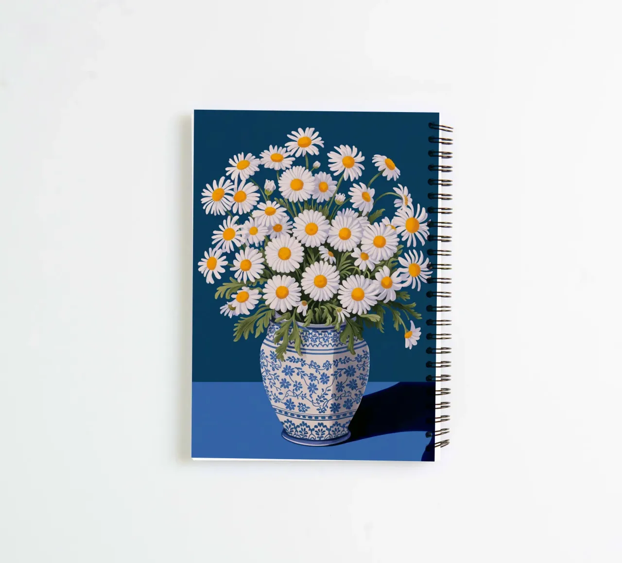 Daisies In A Blue Vase spiral notebook by logic