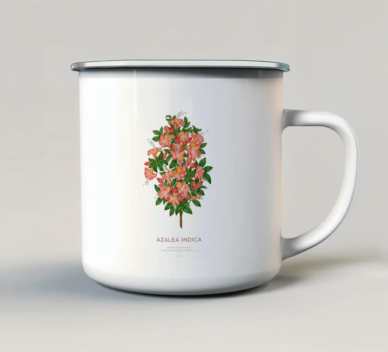 Azalea o Azalea indica tazza in smalto da Vintagrafica