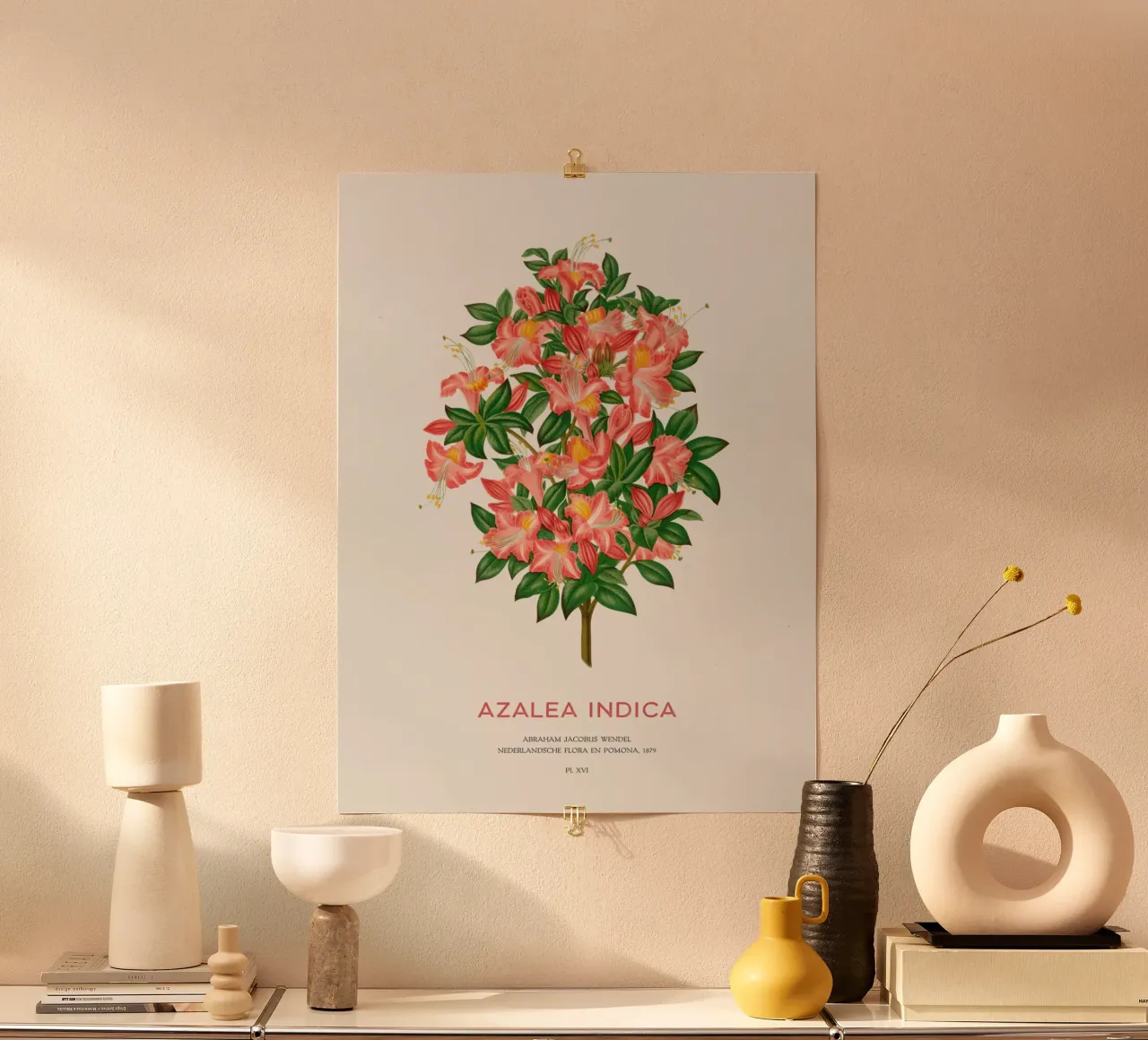 Azalee oder Azalea indica Hahnemühle von Vintagrafica