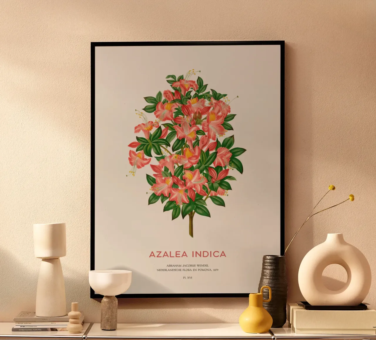 Azalee oder Azalea indica Hahnemühle von Vintagrafica