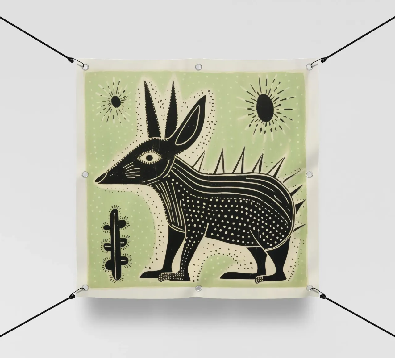 Orso verde 1 telo in pvc da Minimal Animal Art