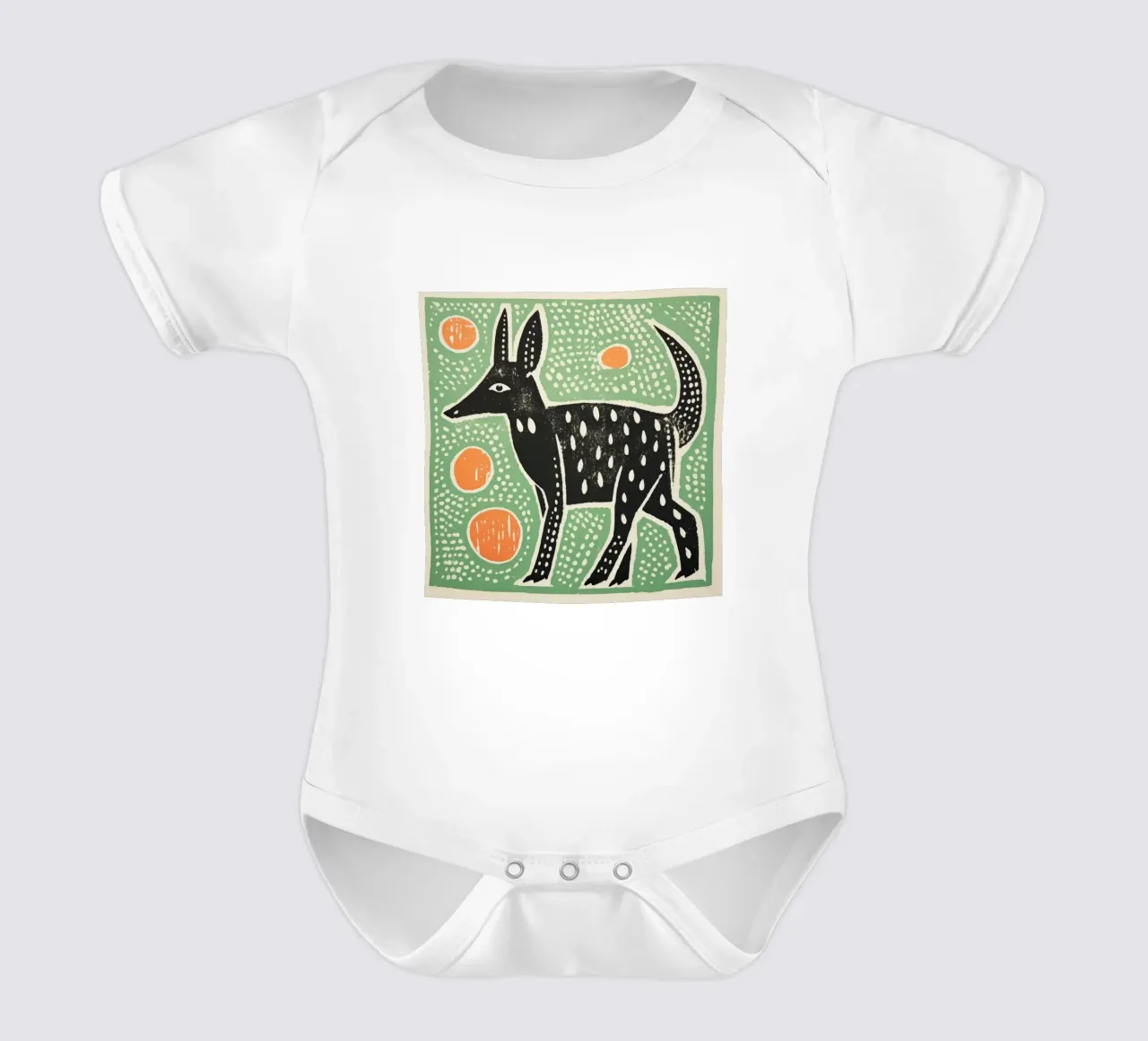 Green Aardvark 2 babyrompertje korte mouwen van Minimal Animal Art