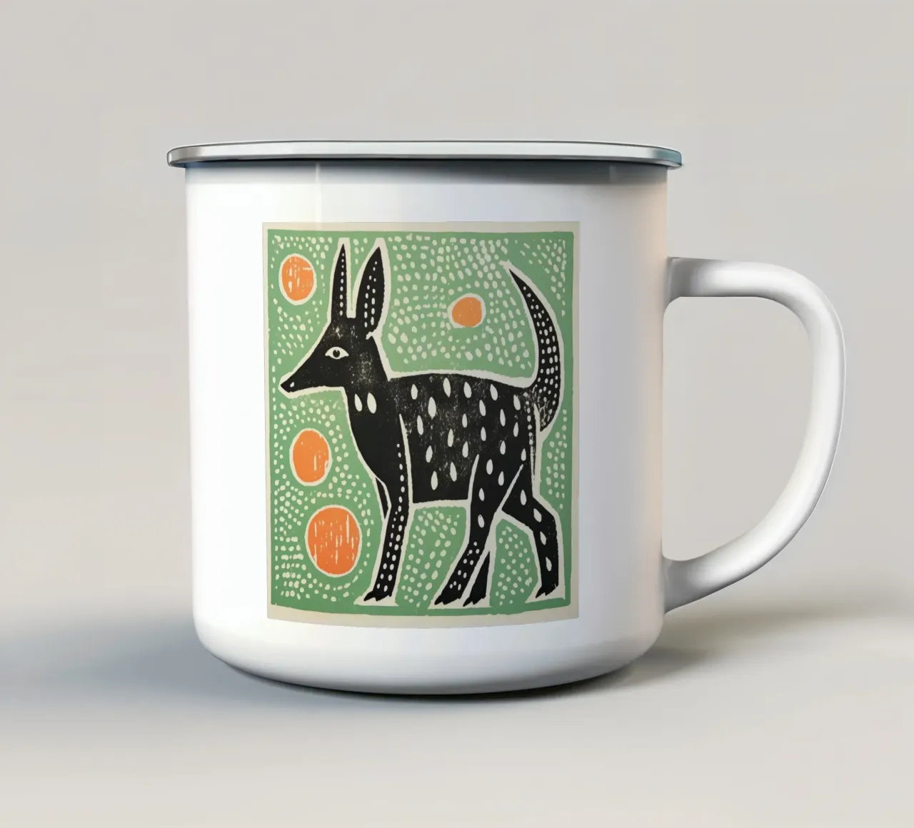 L'oritteropo verde 2 tazza in smalto da Minimal Animal Art