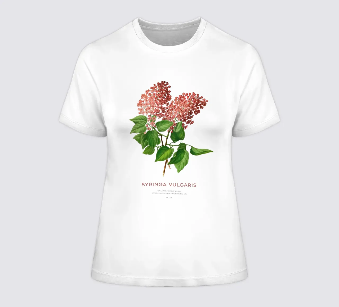 Sering of Syringa vulgaris dames t-shirt getailleerd van Vintagrafica