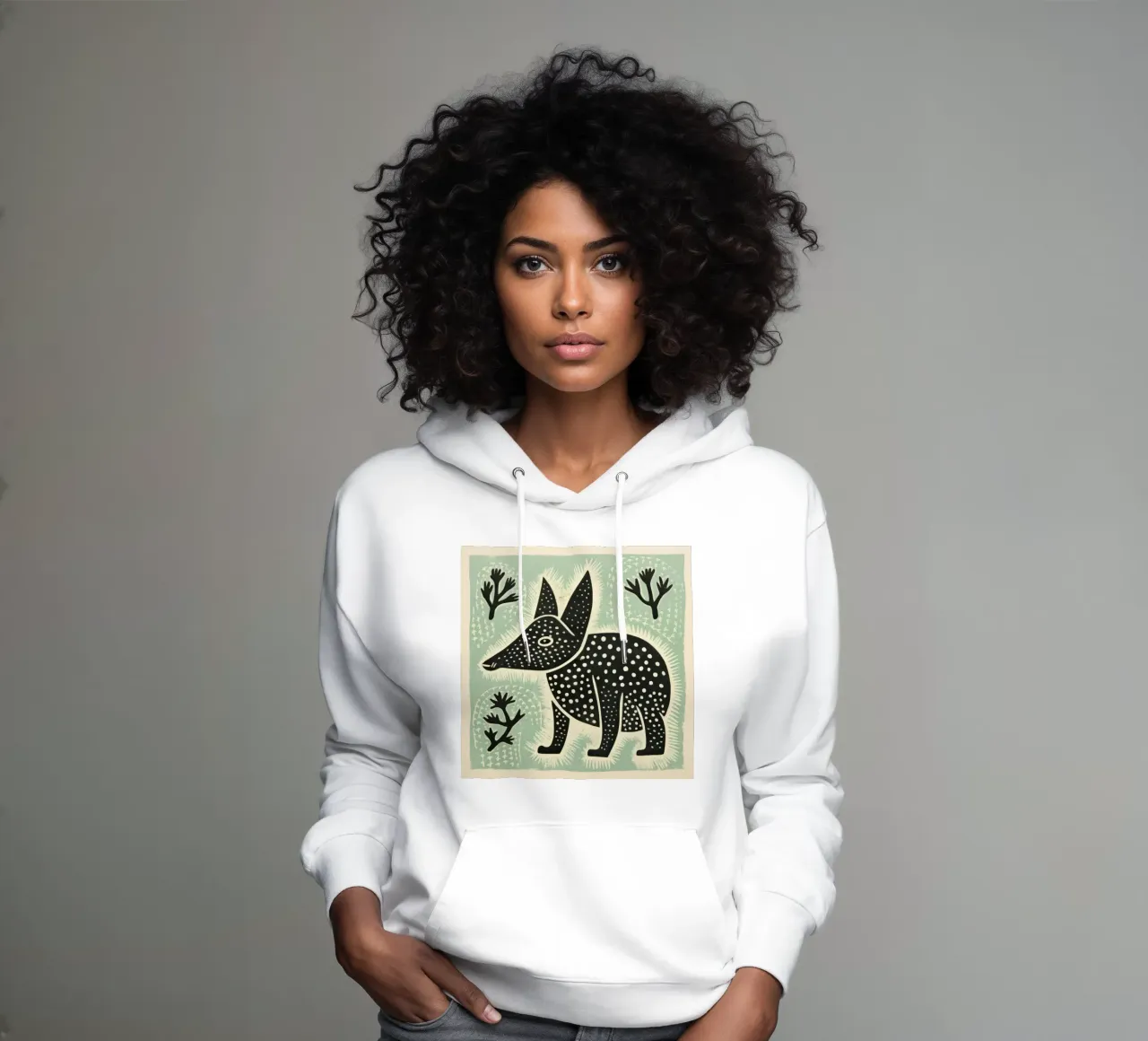 Orso verde 3 felpa con cappuccio da Minimal Animal Art