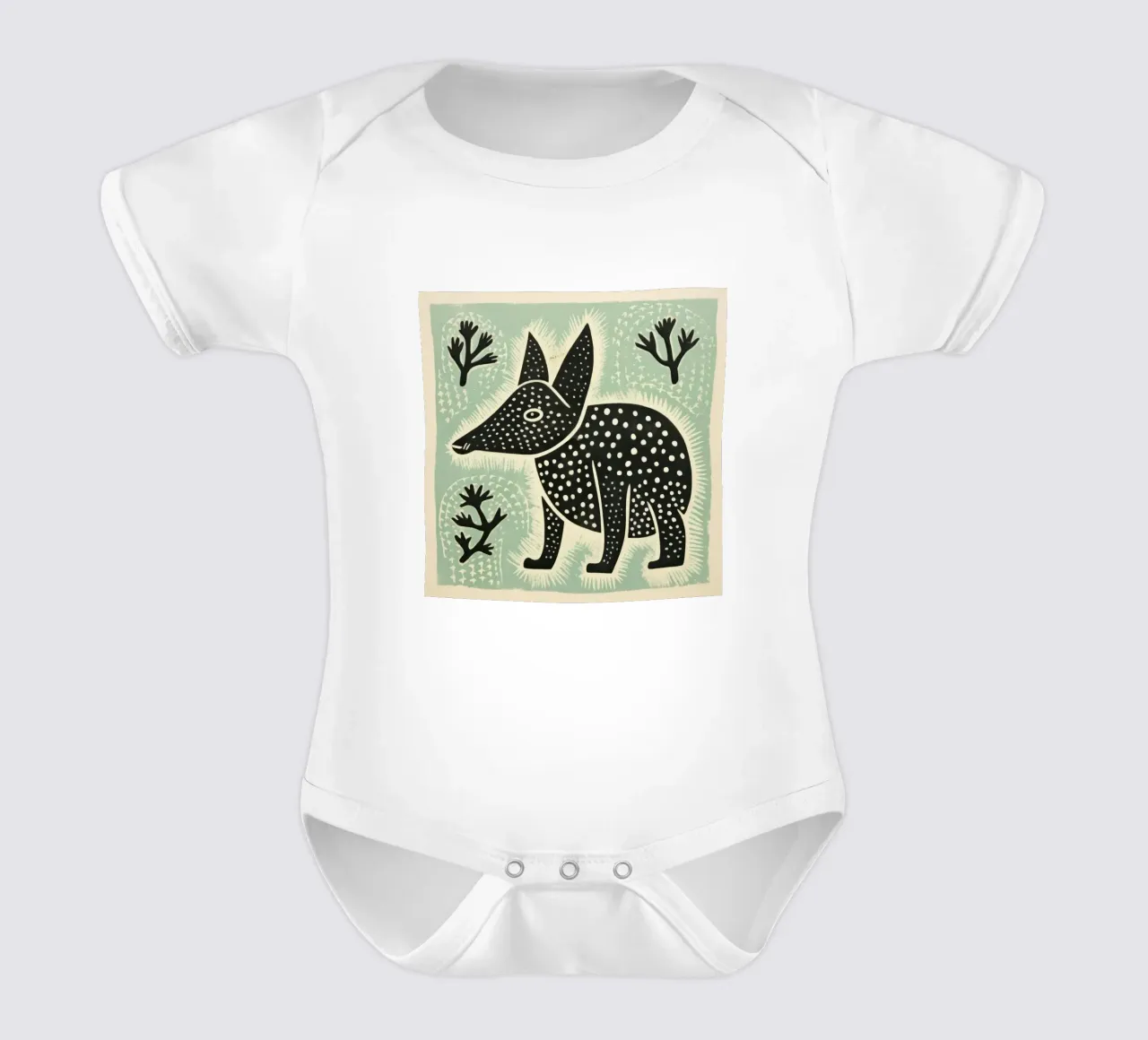 L'oryctérope vert 3 body bébé de Minimal Animal Art