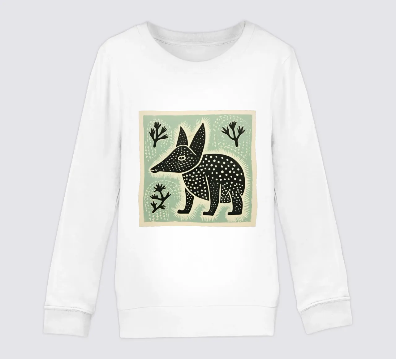 Orso verde 3 felpa bambino da Minimal Animal Art