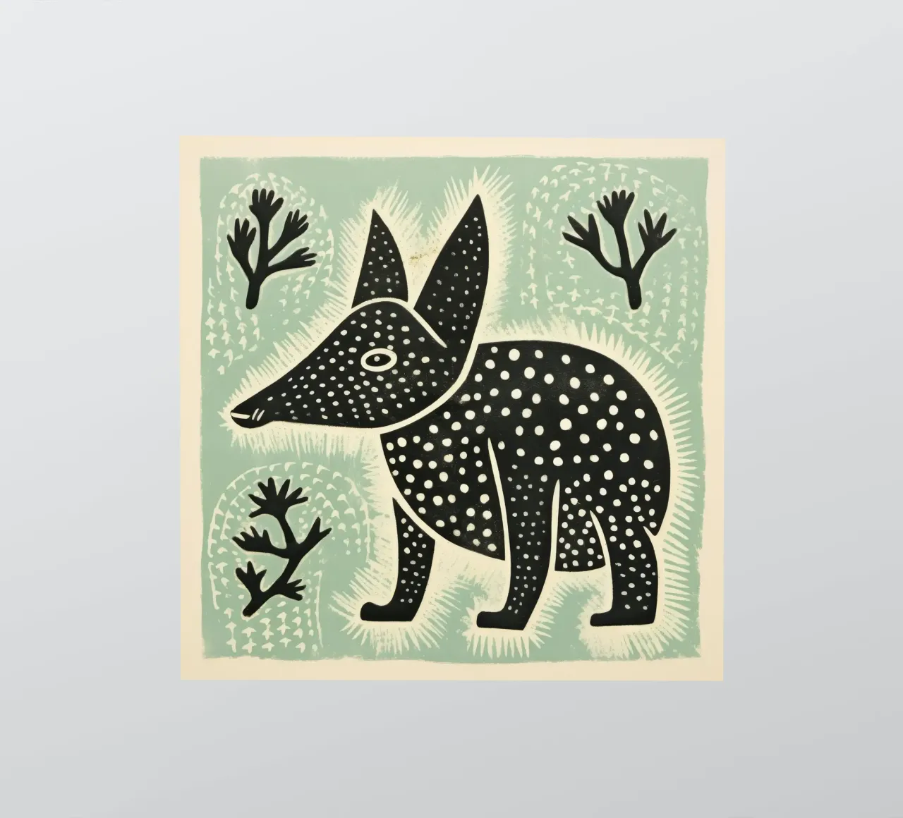 Grünes Erdferkel 3 Sticker von Minimal Animal Art