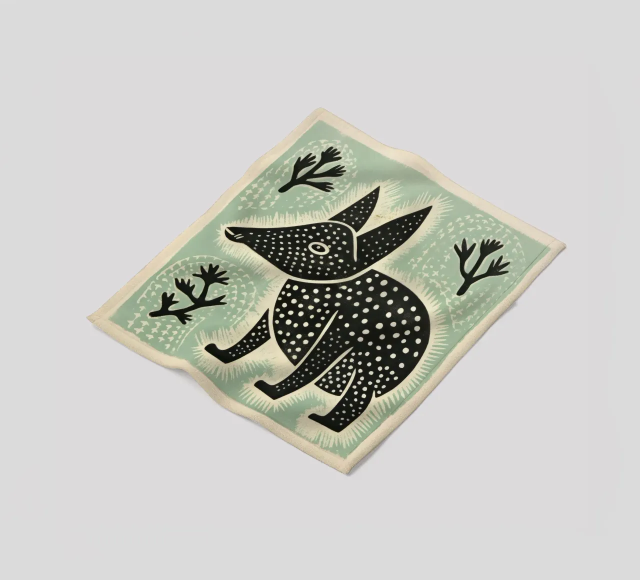 Orso verde 3 coperta in pile da Minimal Animal Art