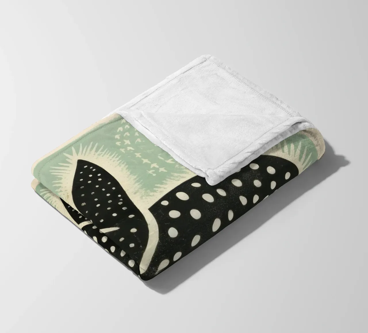Orso verde 3 coperta in pile da Minimal Animal Art