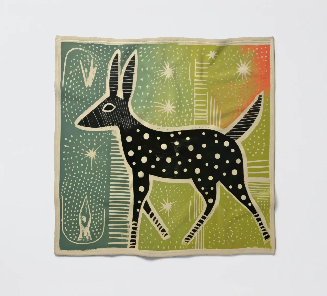 Orso verde 4 coperta in pile da Minimal Animal Art