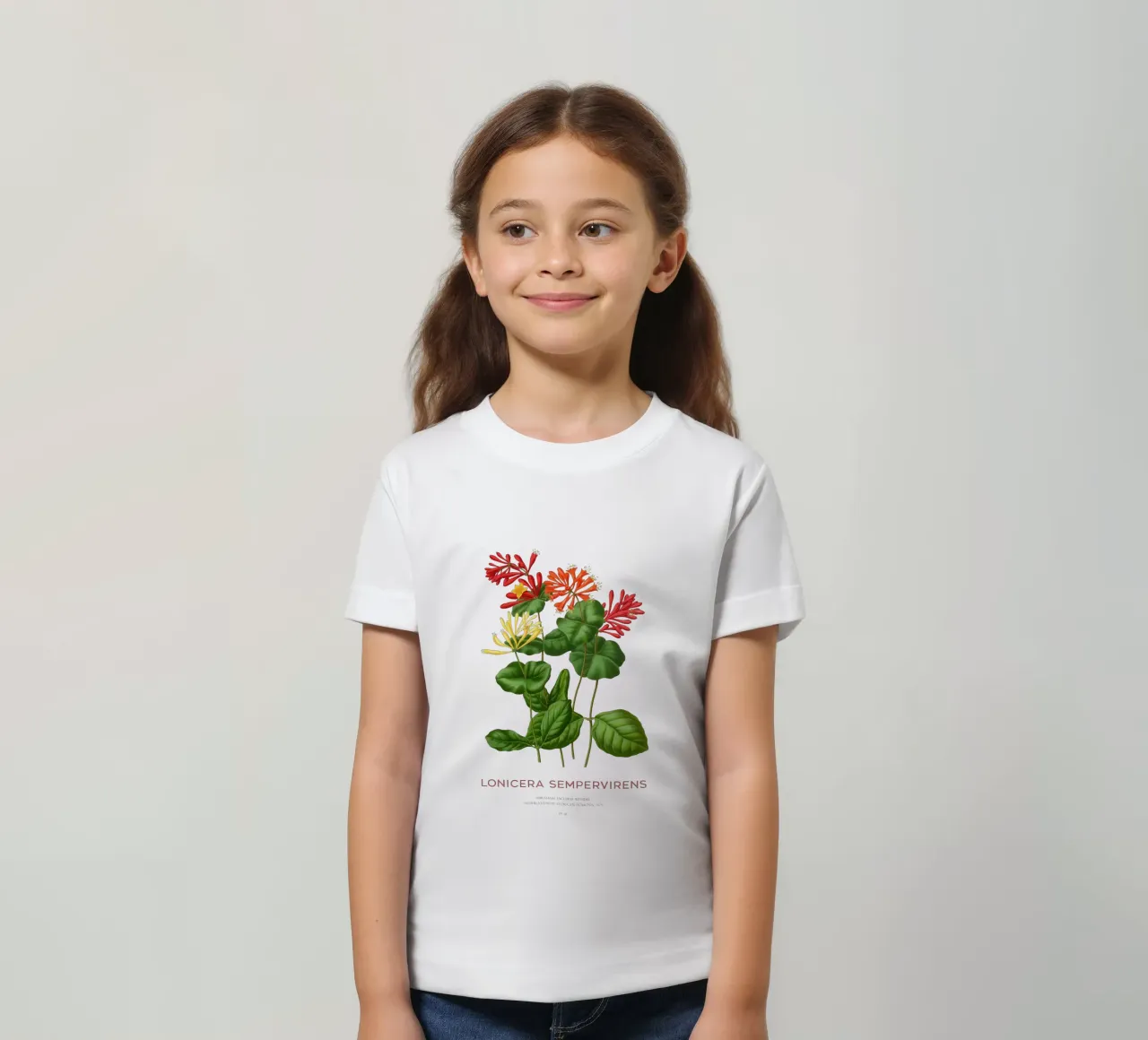Caprifoglio corallino o Lonicera sempervirens t-shirt bambini da Vintagrafica