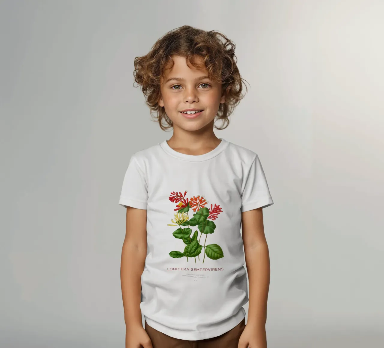 Caprifoglio corallino o Lonicera sempervirens t-shirt bambini da Vintagrafica
