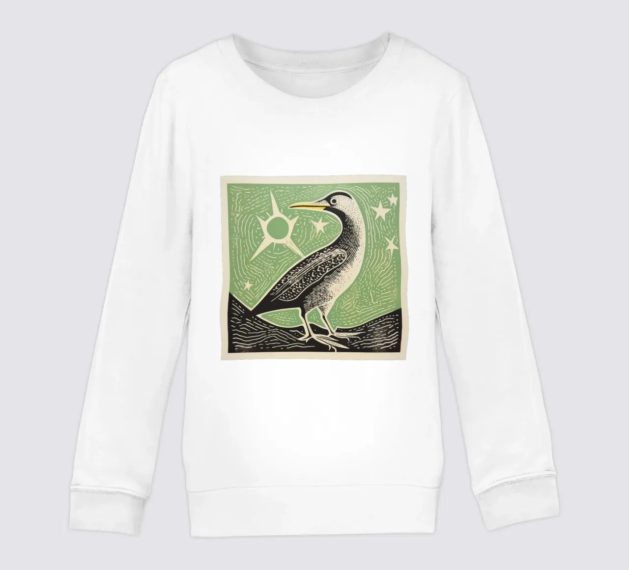 Albatros verde 1 felpa bambino da Minimal Animal Art