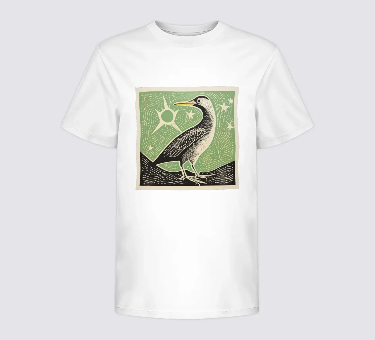 Green Albatross 1 kids t-shirt by Minimal Animal Art