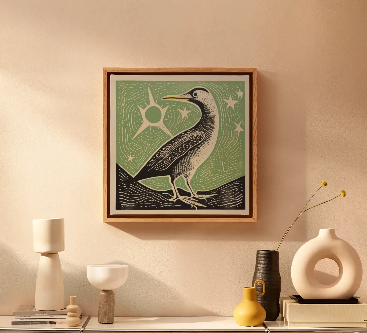 Grüner Albatros 1 Leinwand von Minimal Animal Art