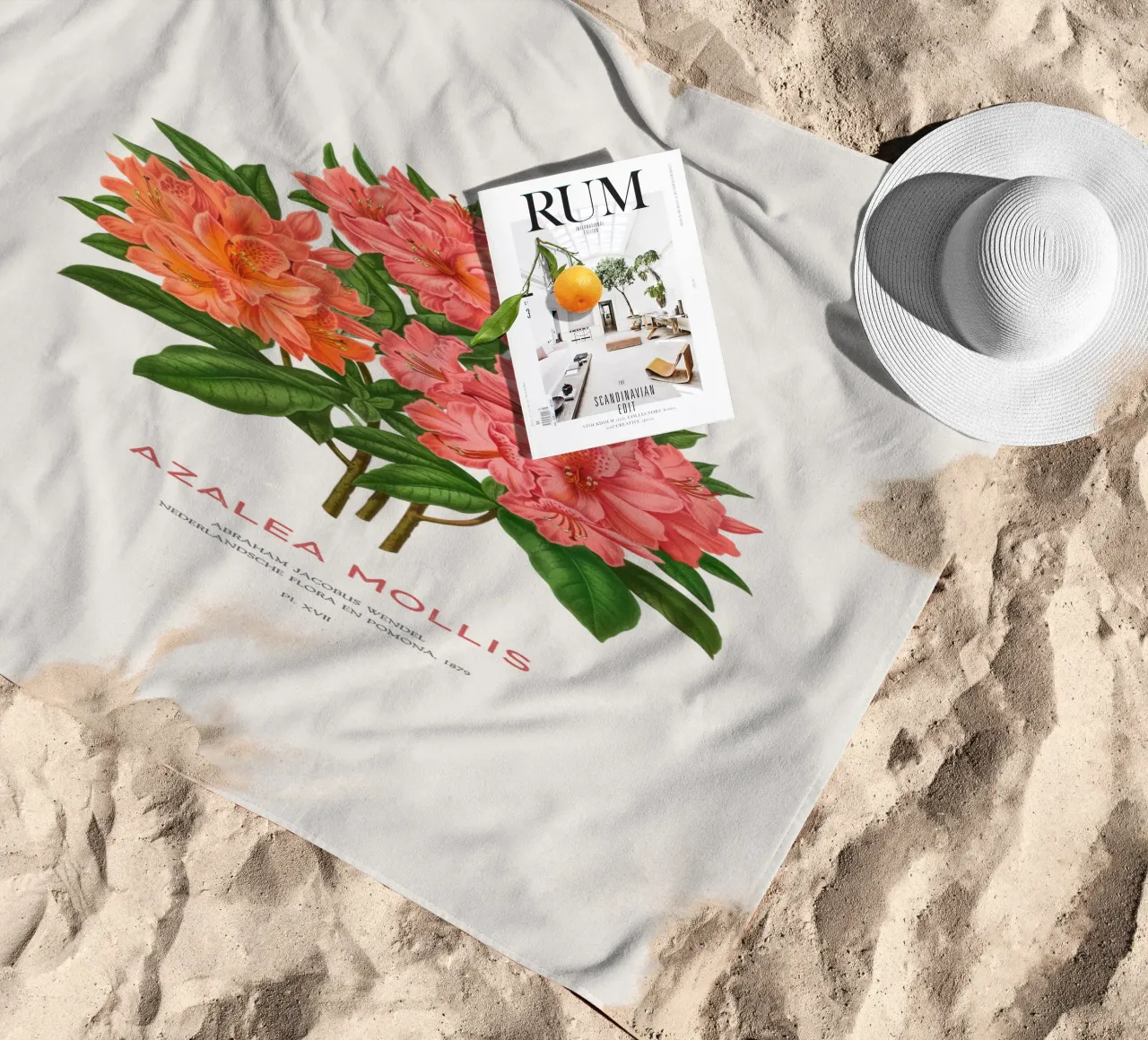 Rhododendron molle o Azalea Mollis toalla de playa de Vintagrafica