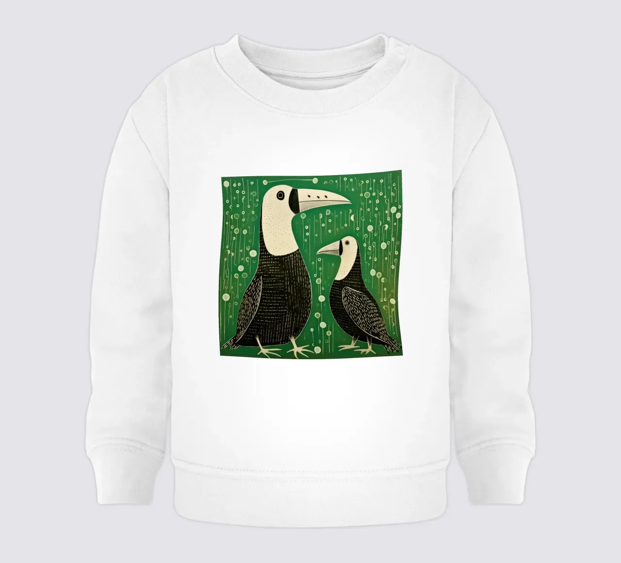Albatros verde 2 felpa neonato da Minimal Animal Art