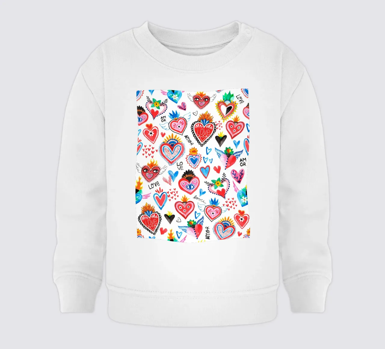 AMORE Pattern felpa neonato da treechild