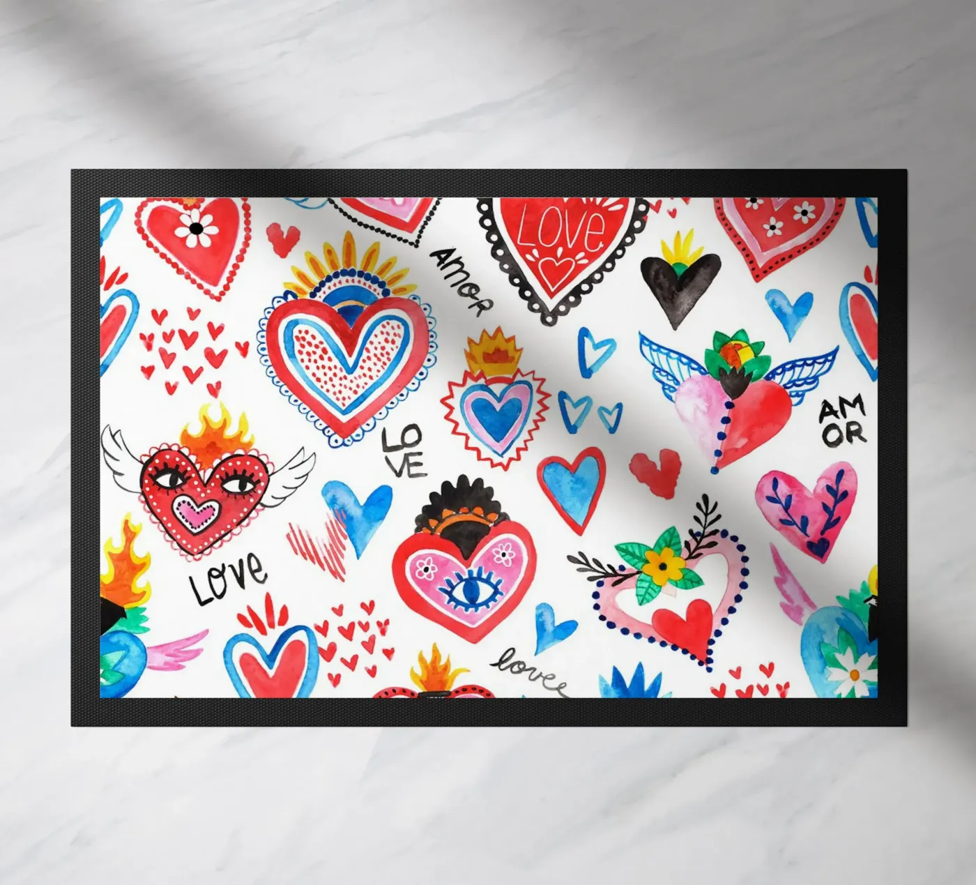 AMORE Pattern doormat by treechild