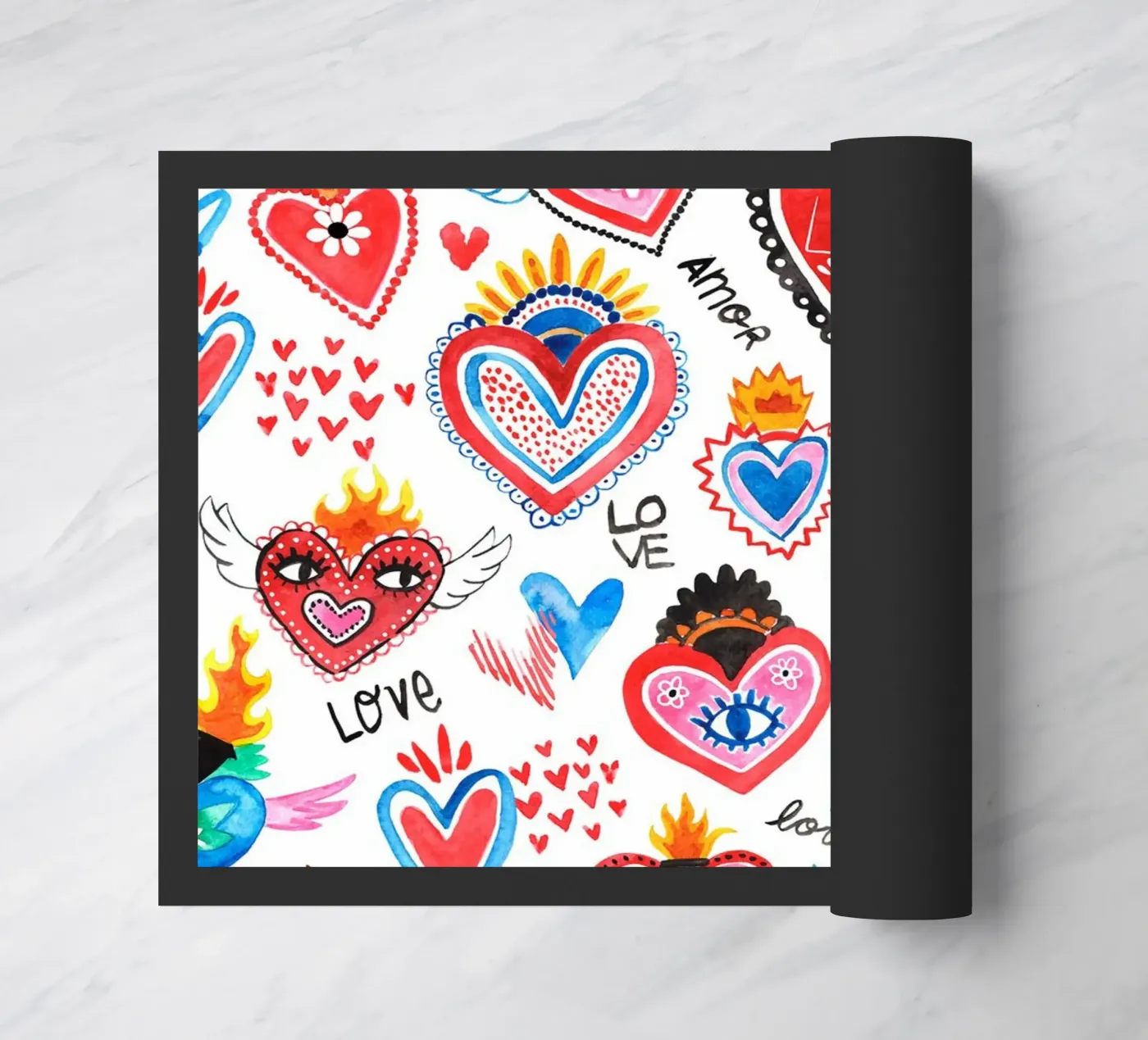 AMORE Pattern doormat by treechild