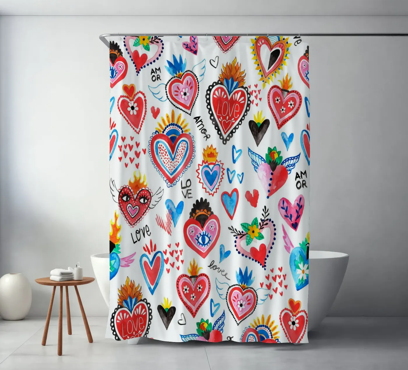 AMORE Pattern shower curtain by treechild