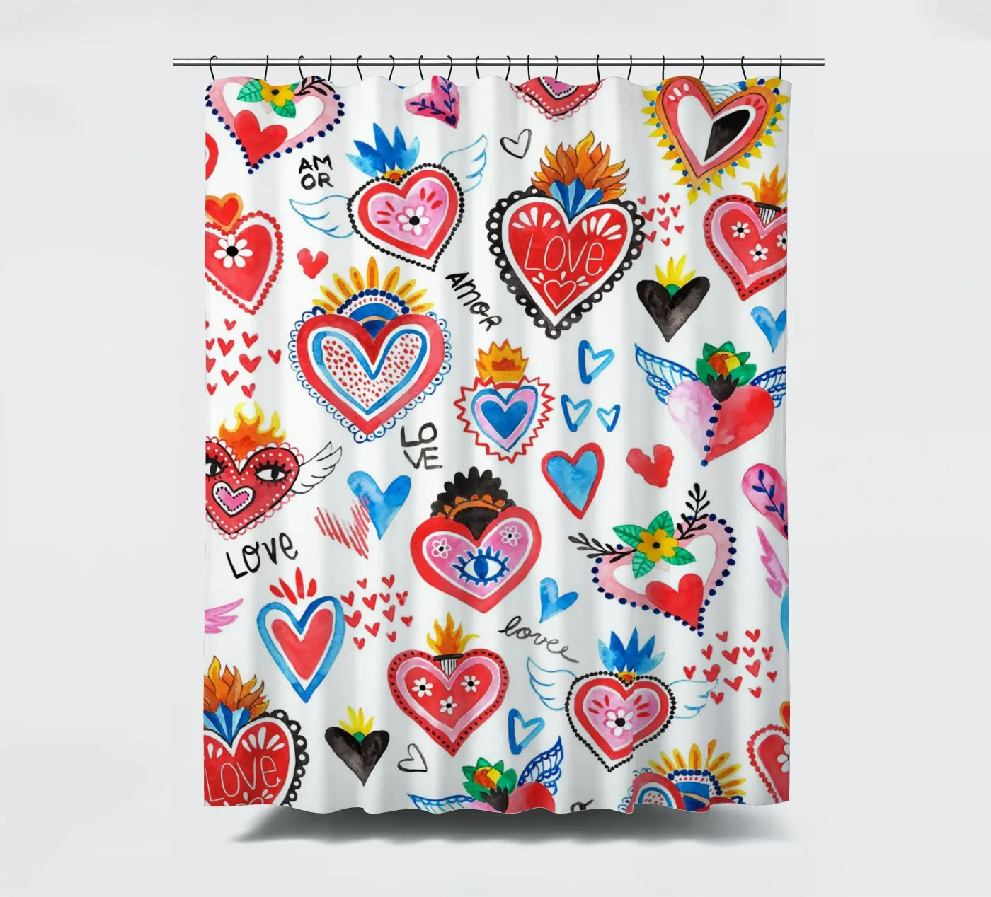 AMORE Pattern shower curtain by treechild