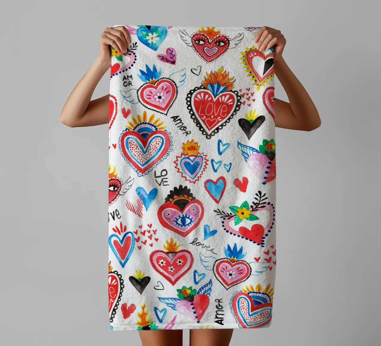 AMORE Pattern asciugamano da bagno da treechild