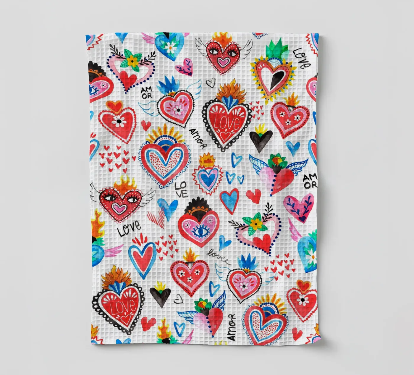 AMORE Pattern tea towel by treechild