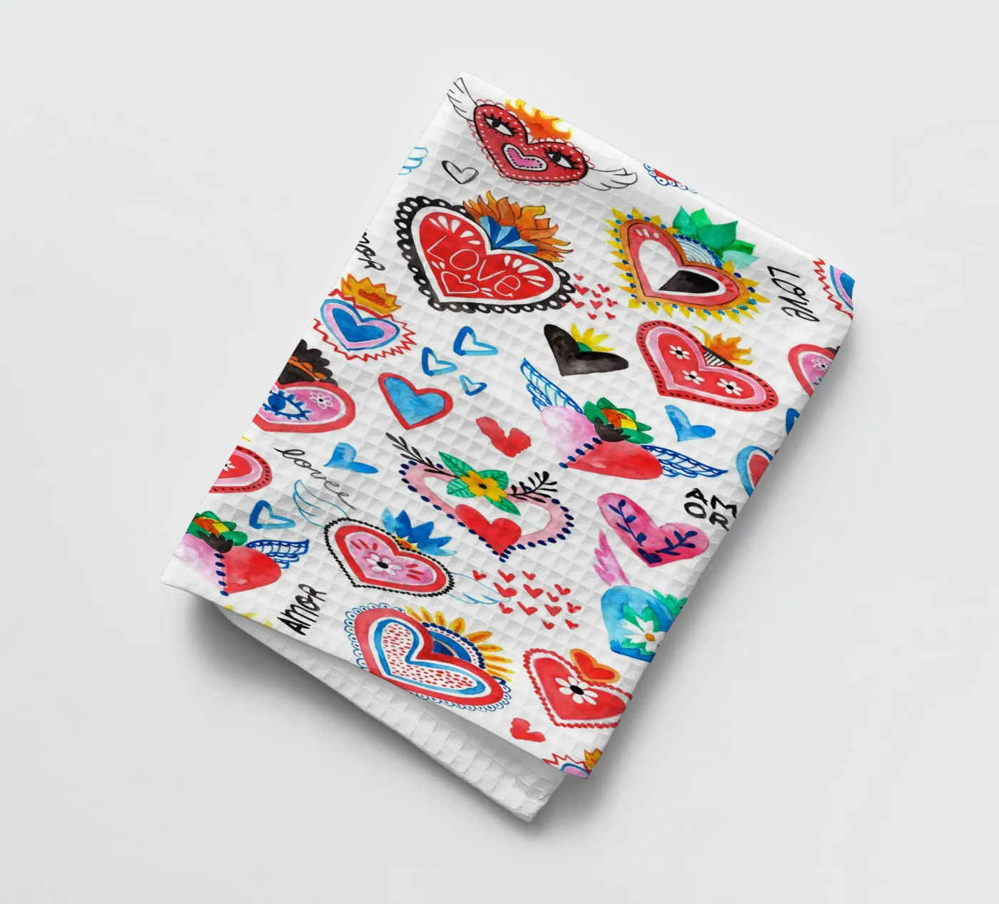 AMORE Pattern tea towel by treechild