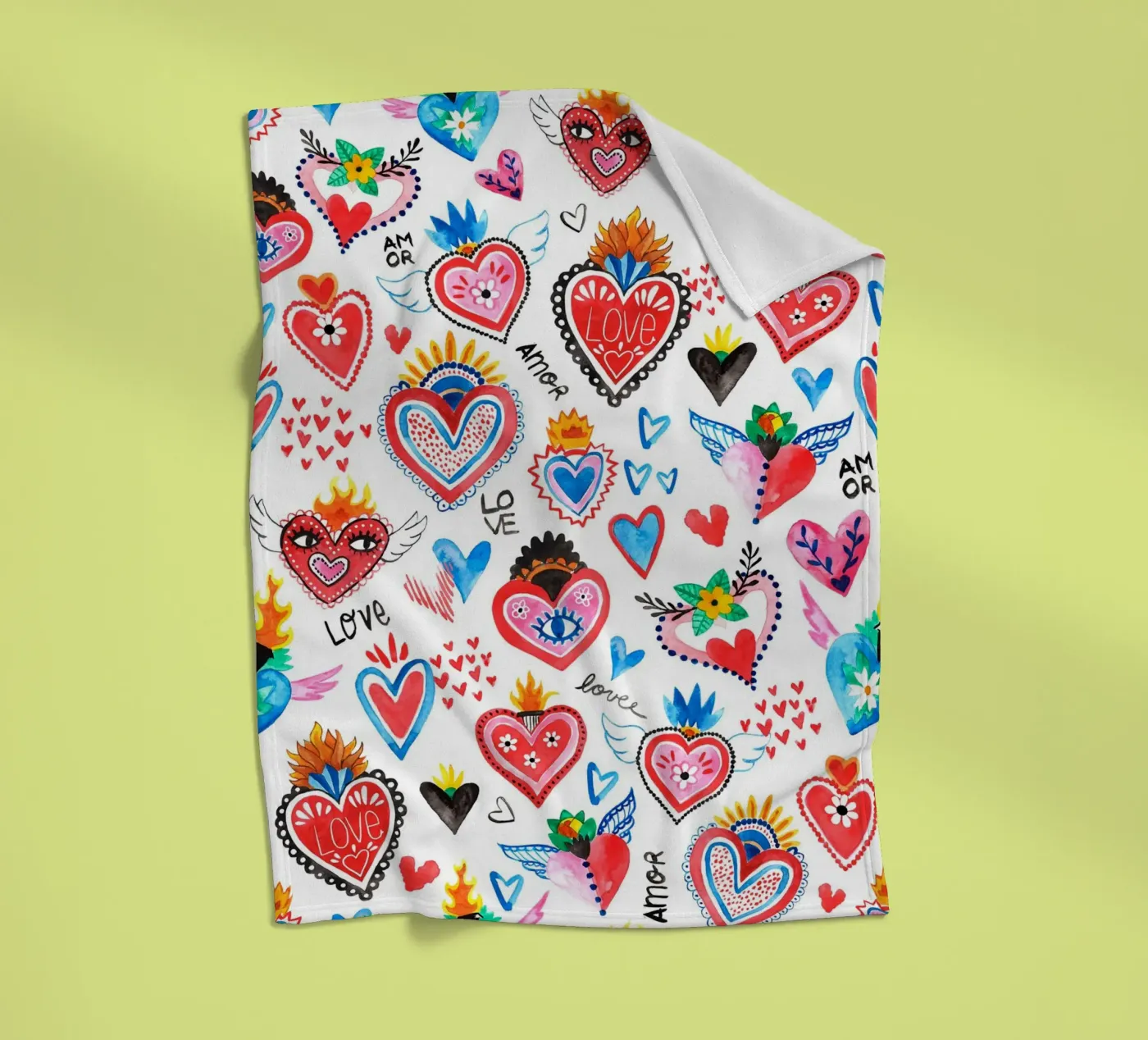 AMORE Pattern fleece blanket by treechild