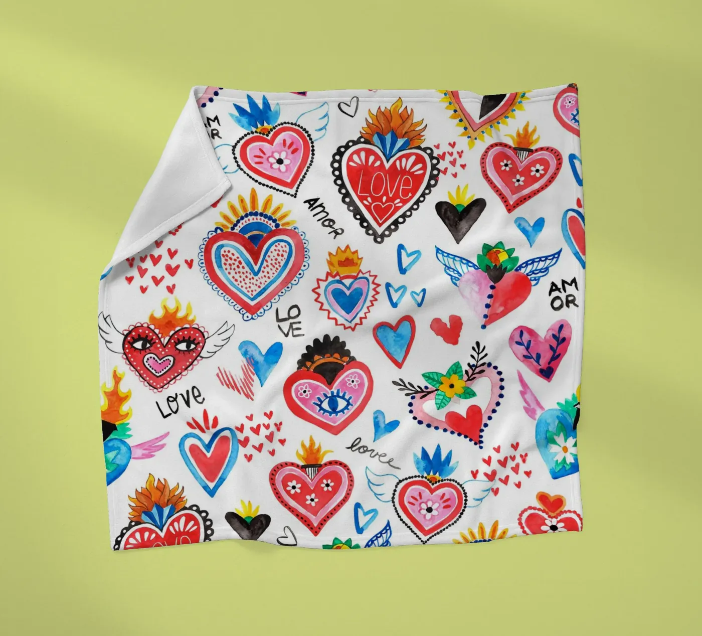 AMORE Pattern fleece blanket by treechild