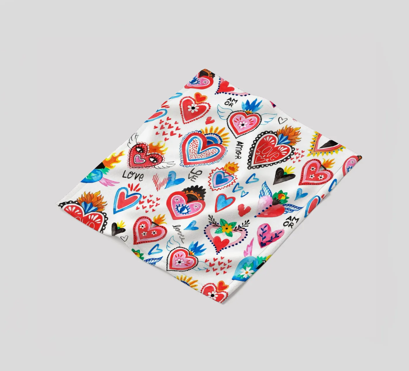 AMORE Pattern fleece blanket by treechild