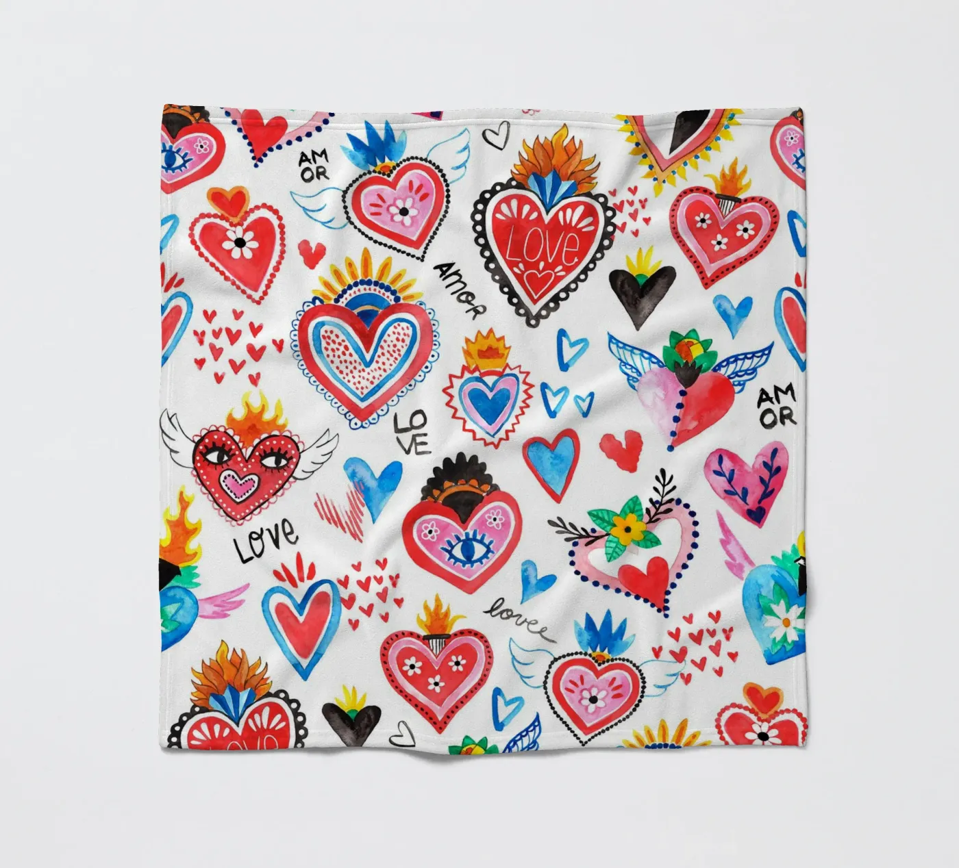 AMORE Pattern fleece blanket by treechild