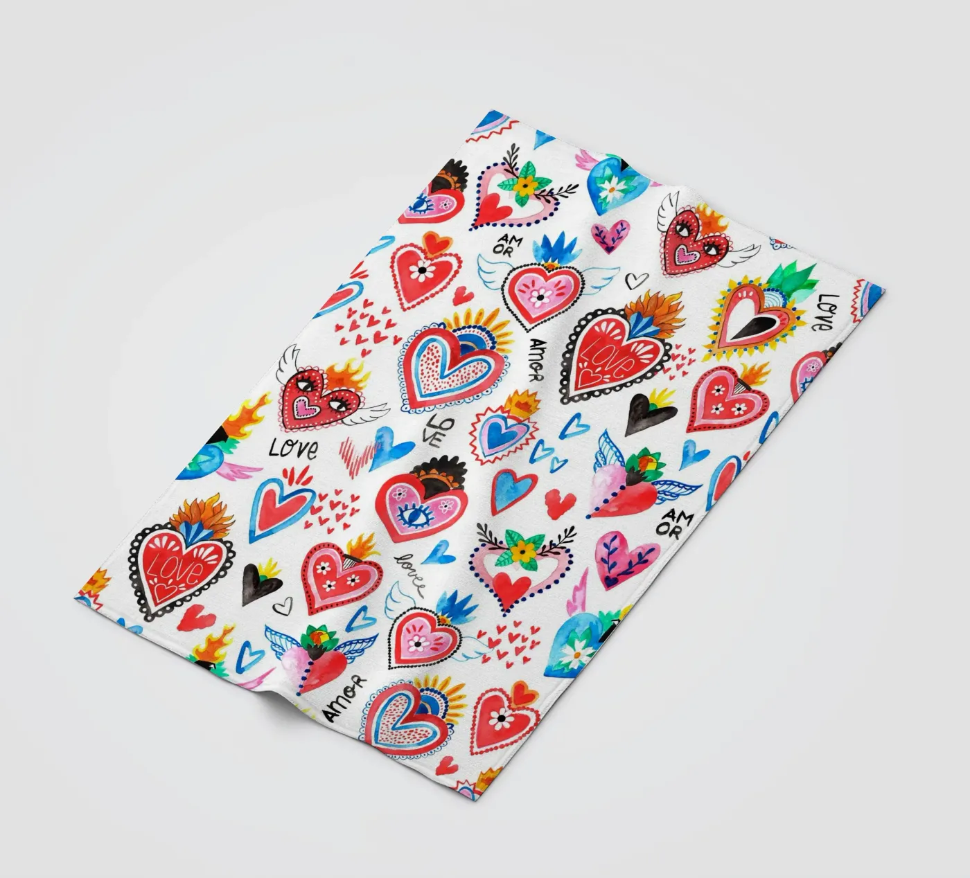 AMORE Pattern fleece blanket by treechild