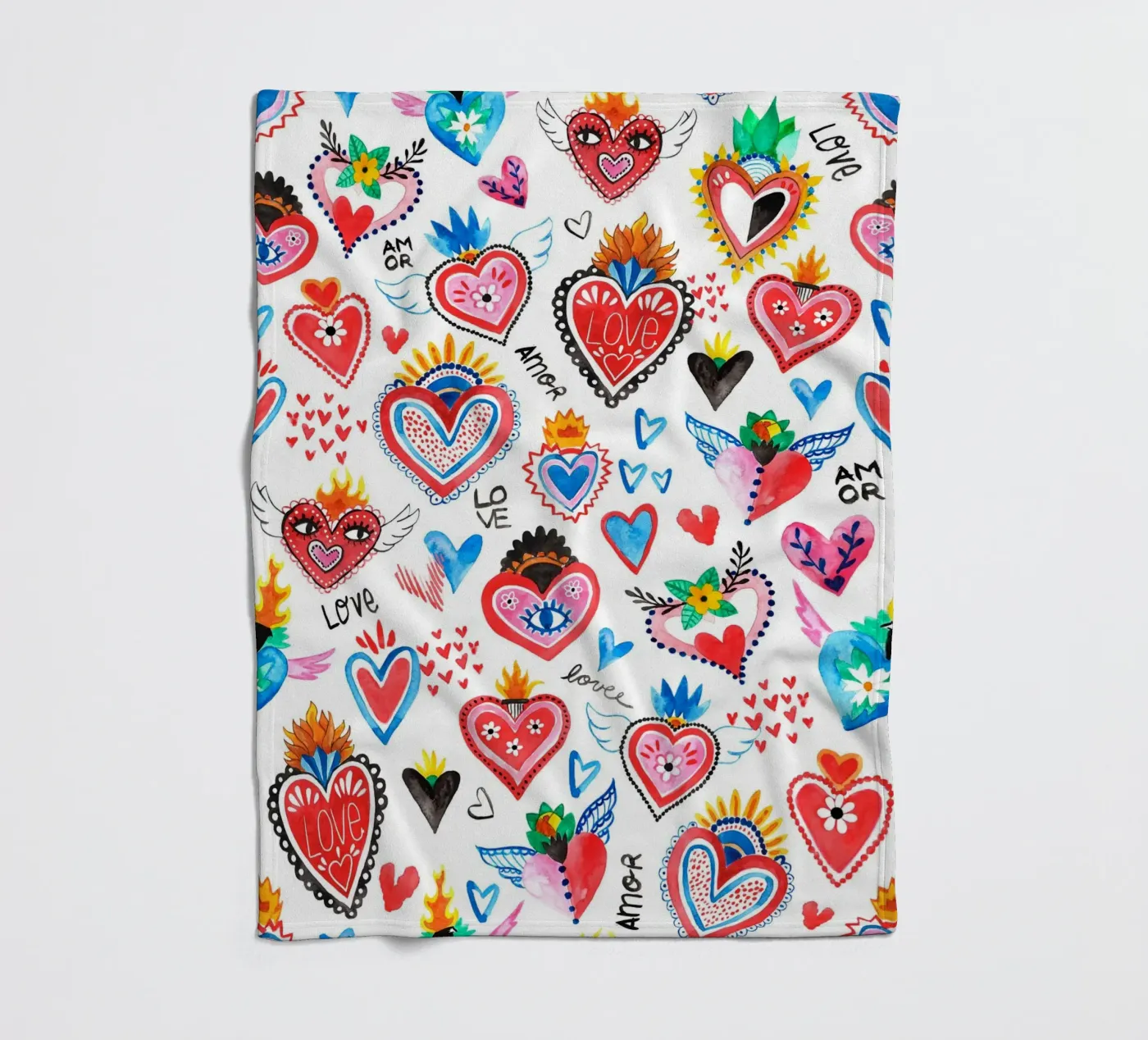 AMORE Pattern fleece blanket by treechild