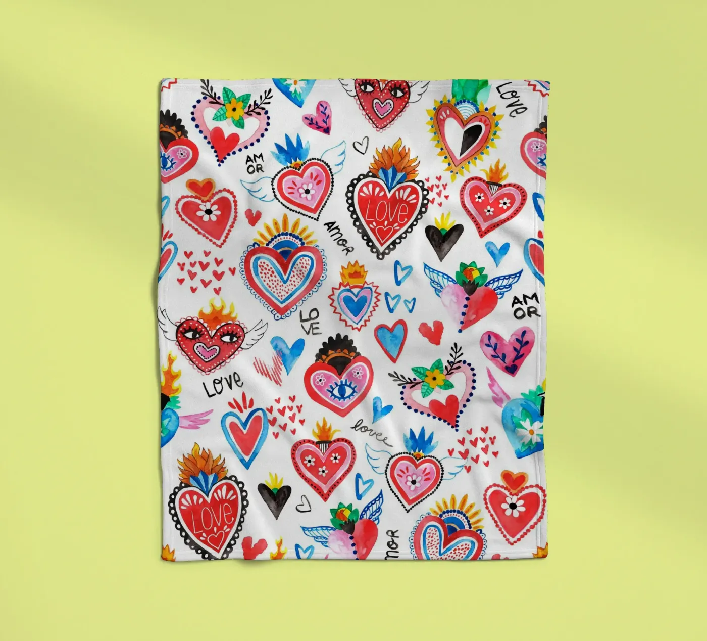 AMORE Pattern fleece blanket by treechild