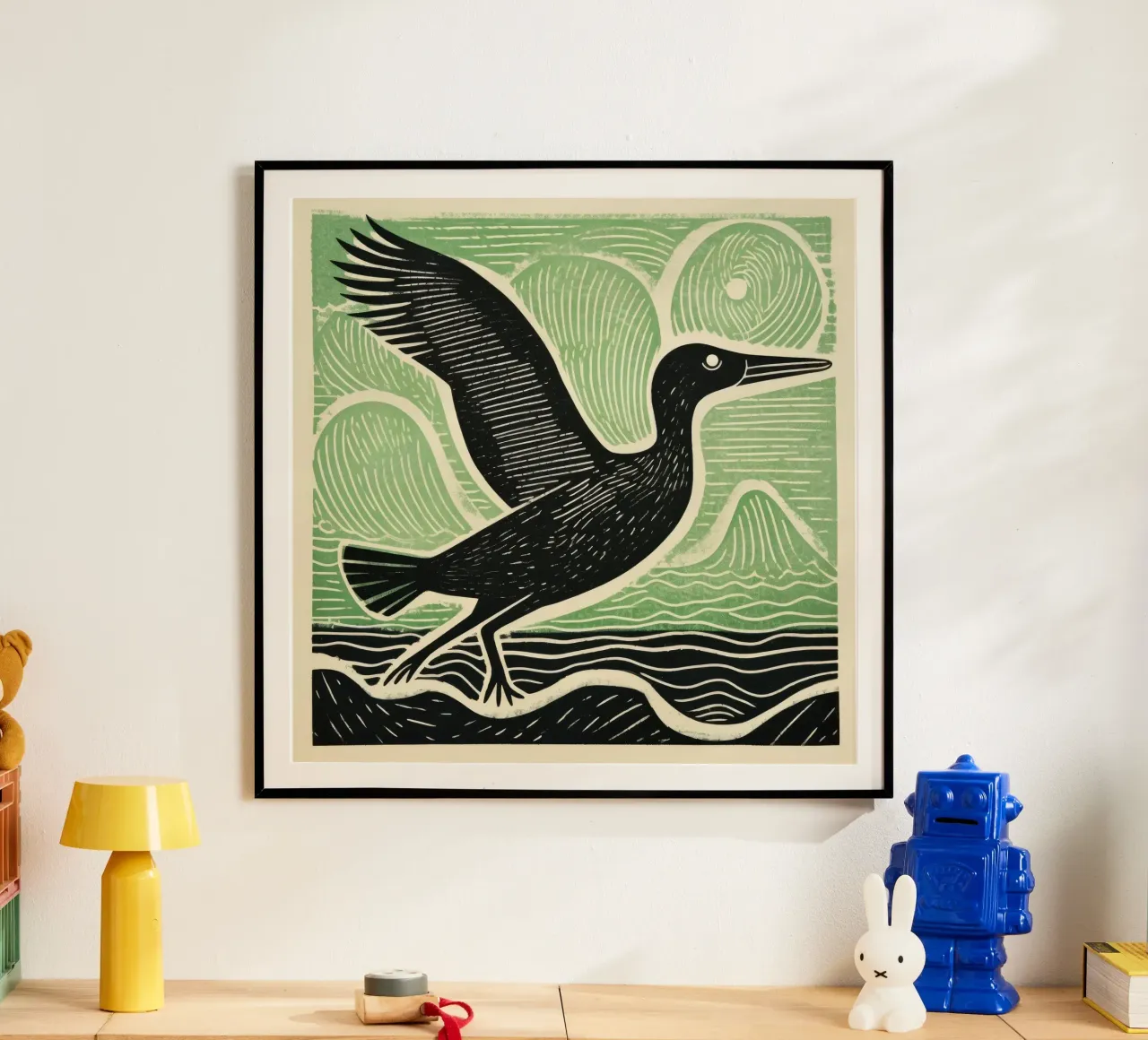 Albatros verde 3 carta hahnemühle da Minimal Animal Art