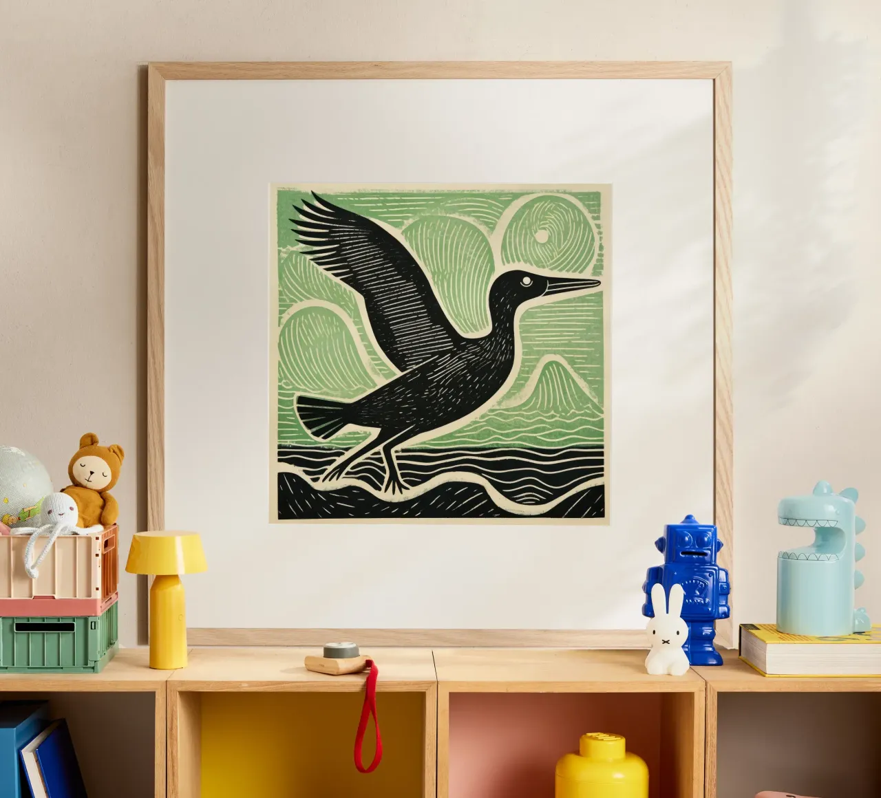Albatros verde 3 carta hahnemühle da Minimal Animal Art