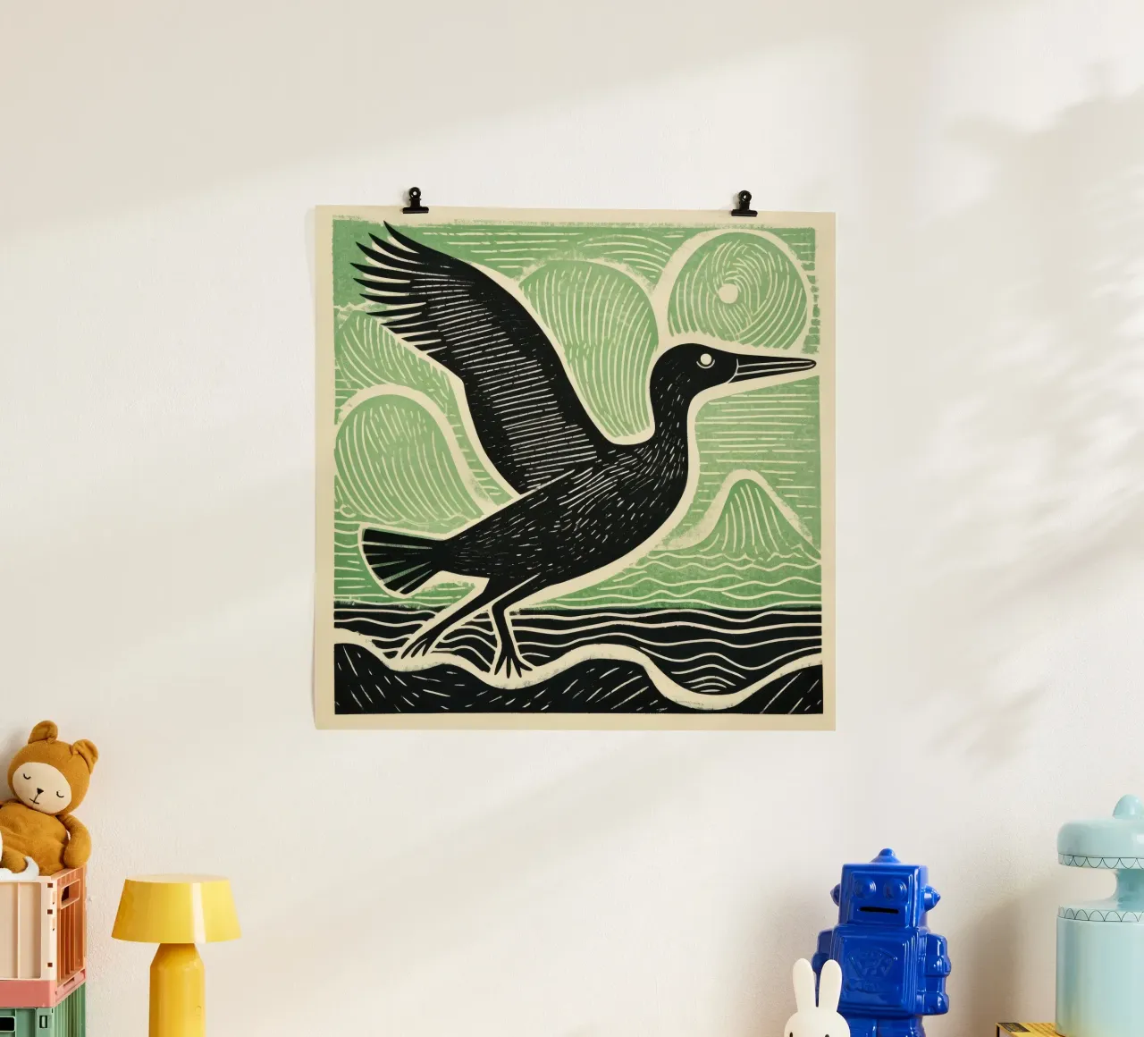 Albatros verde 3 carta hahnemühle da Minimal Animal Art