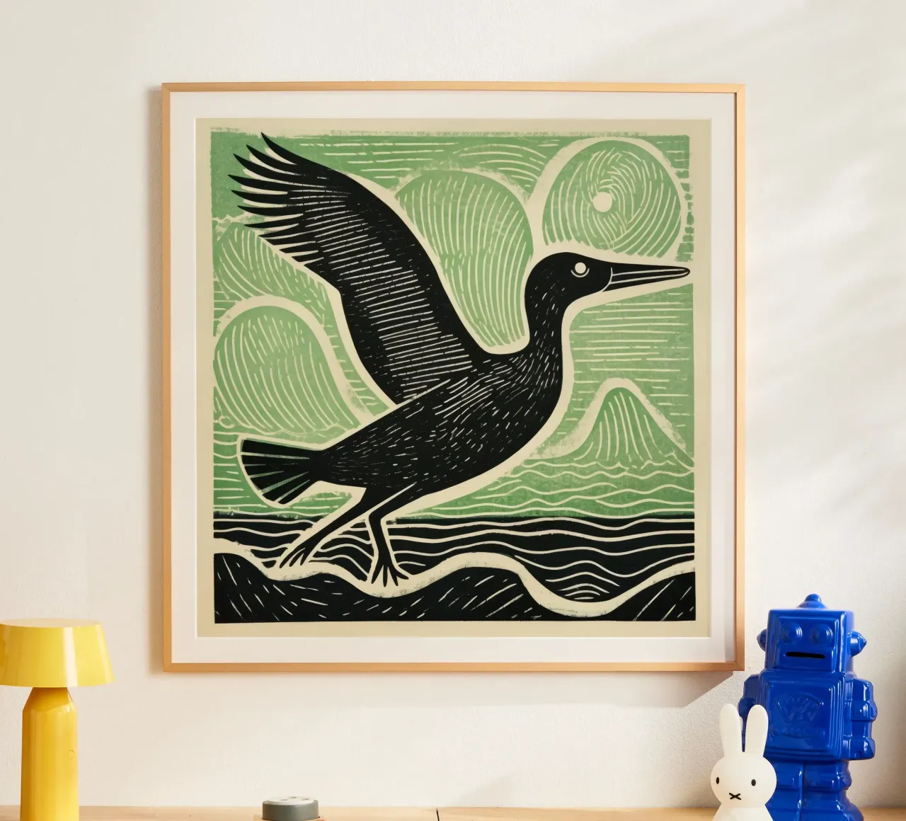 Albatros verde 3 carta hahnemühle da Minimal Animal Art