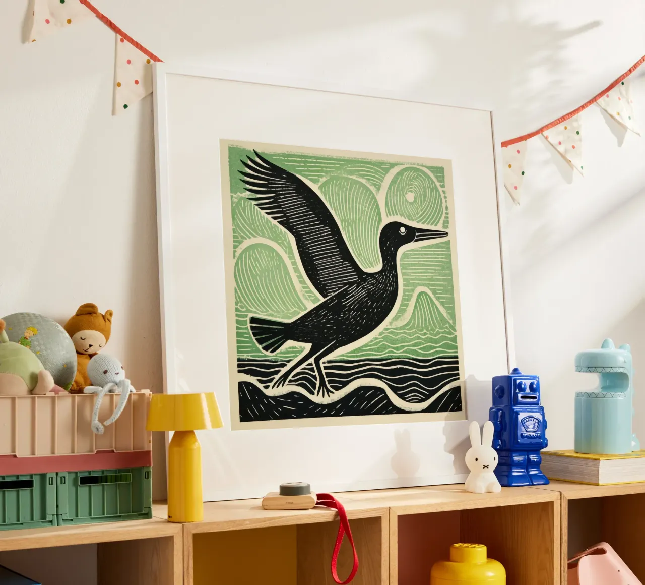 Albatros verde 3 carta hahnemühle da Minimal Animal Art