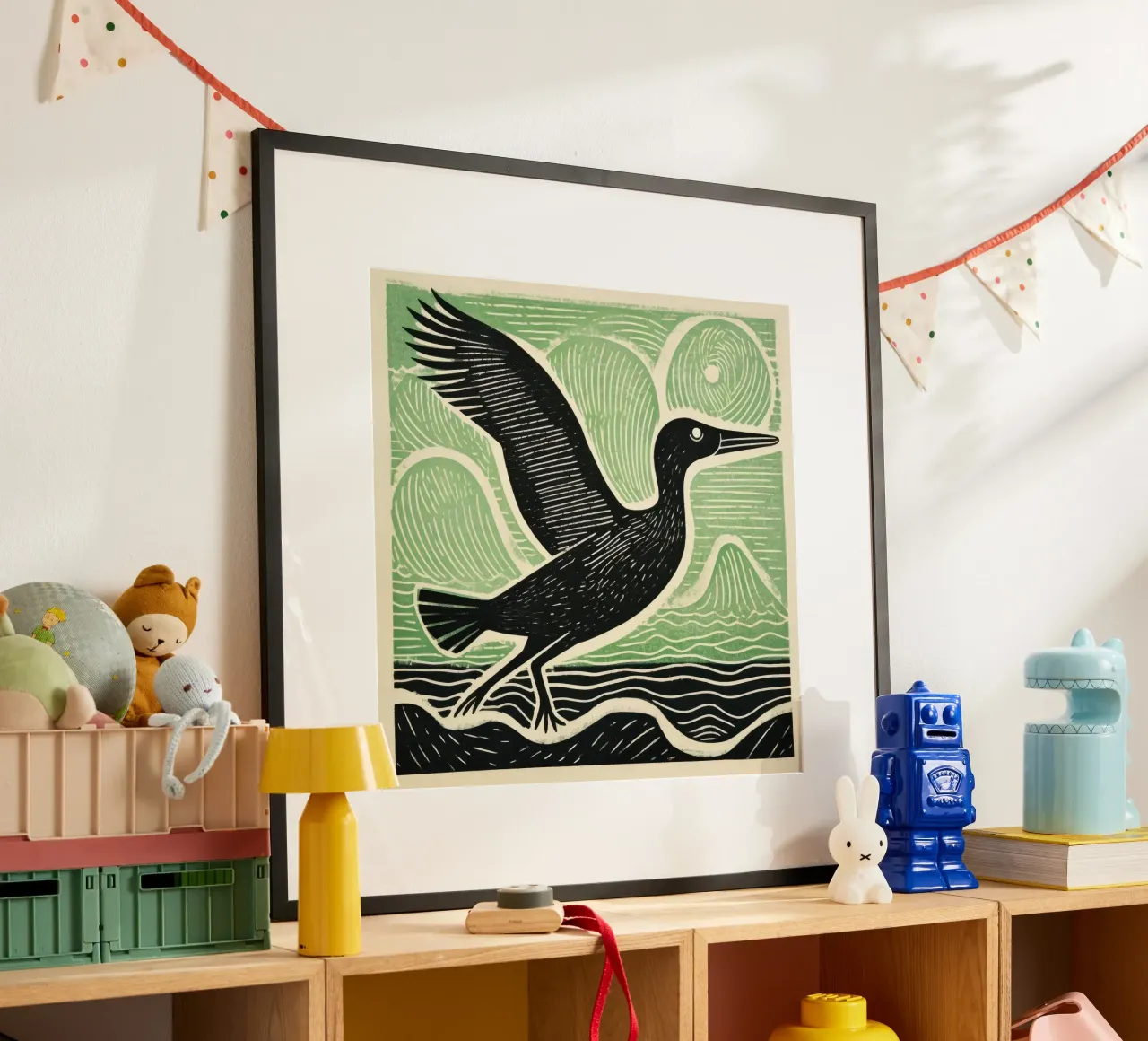 Albatros verde 3 carta hahnemühle da Minimal Animal Art