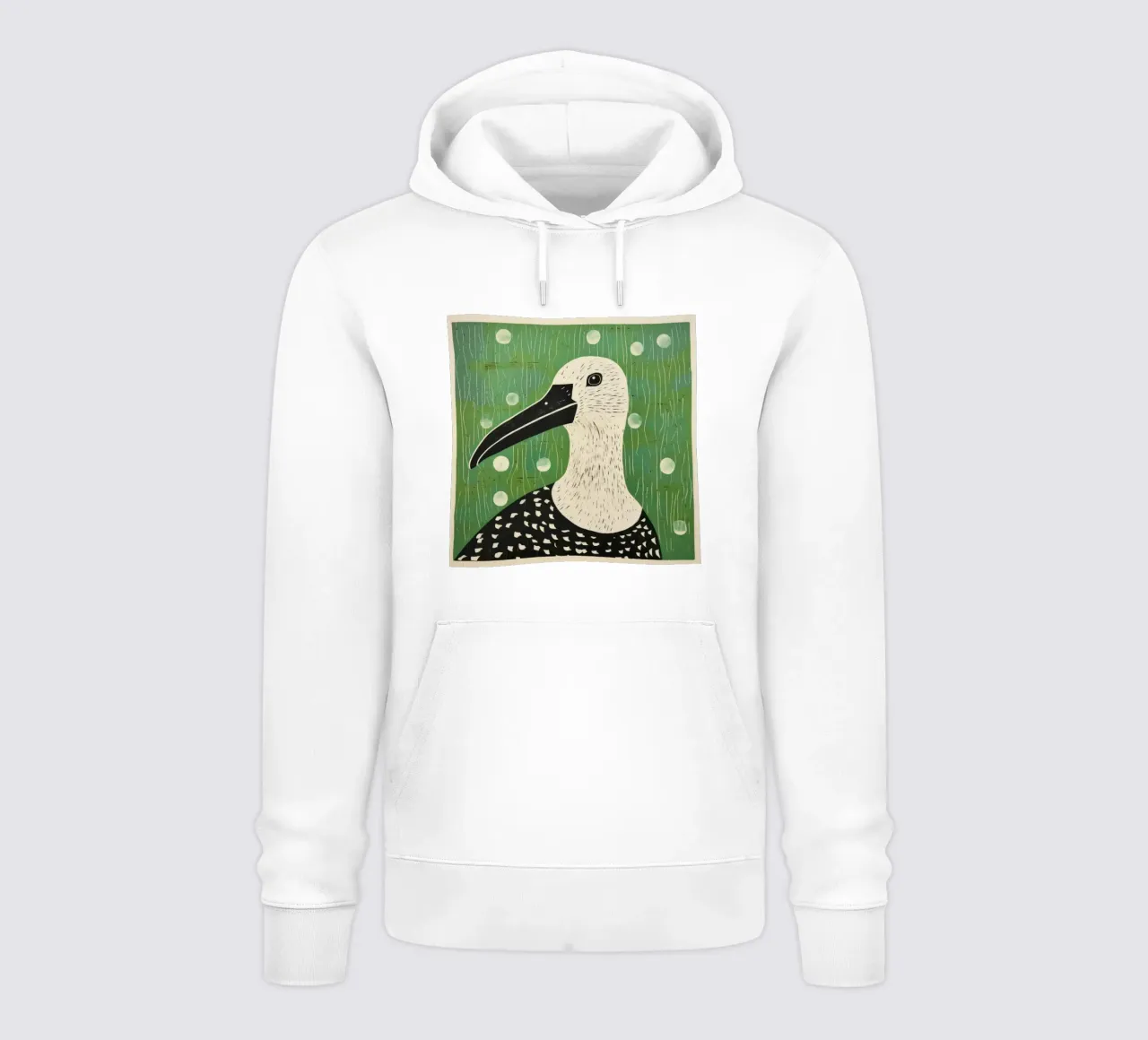 Albatros verde 4 felpa con cappuccio da Minimal Animal Art
