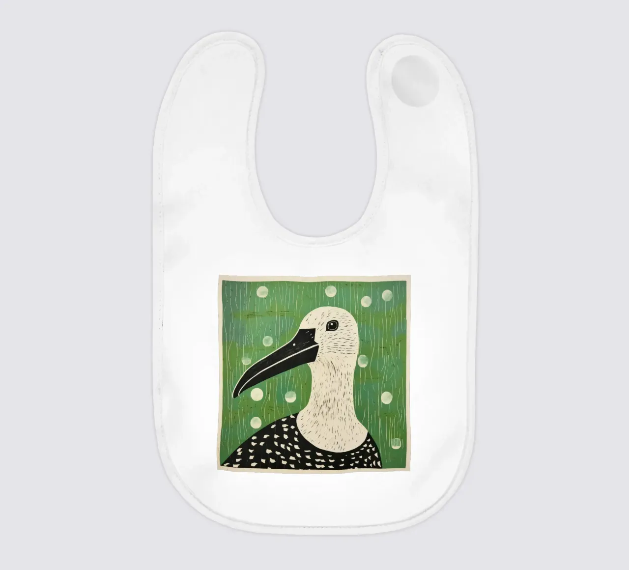 Albatros verde 4 bavaglino da Minimal Animal Art