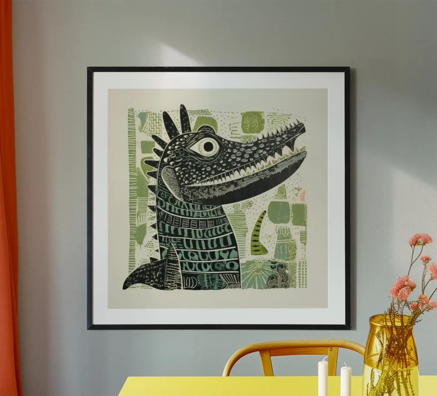 Green Alligator poster by Minimal Animal Art