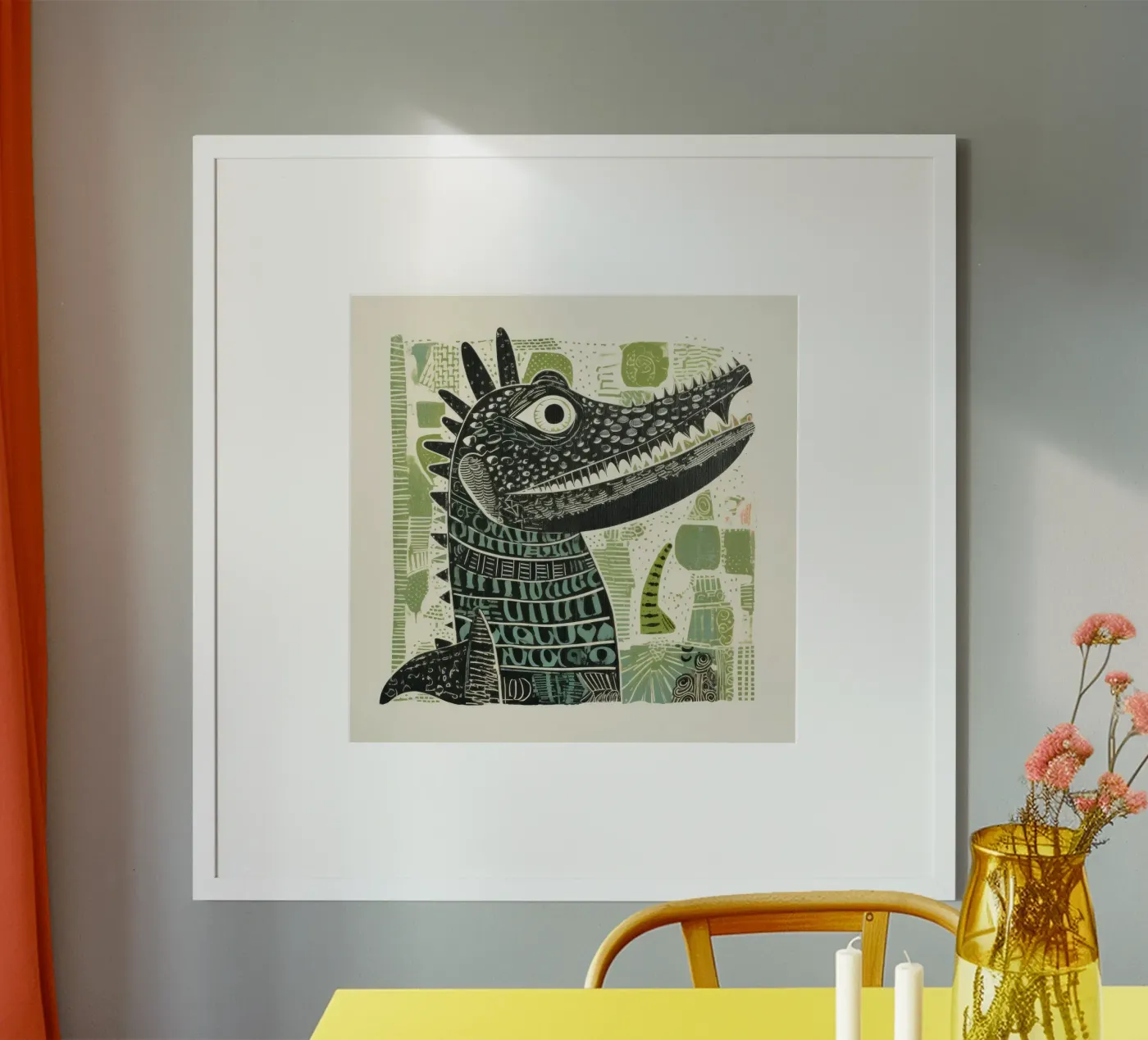 Green Alligator poster by Minimal Animal Art