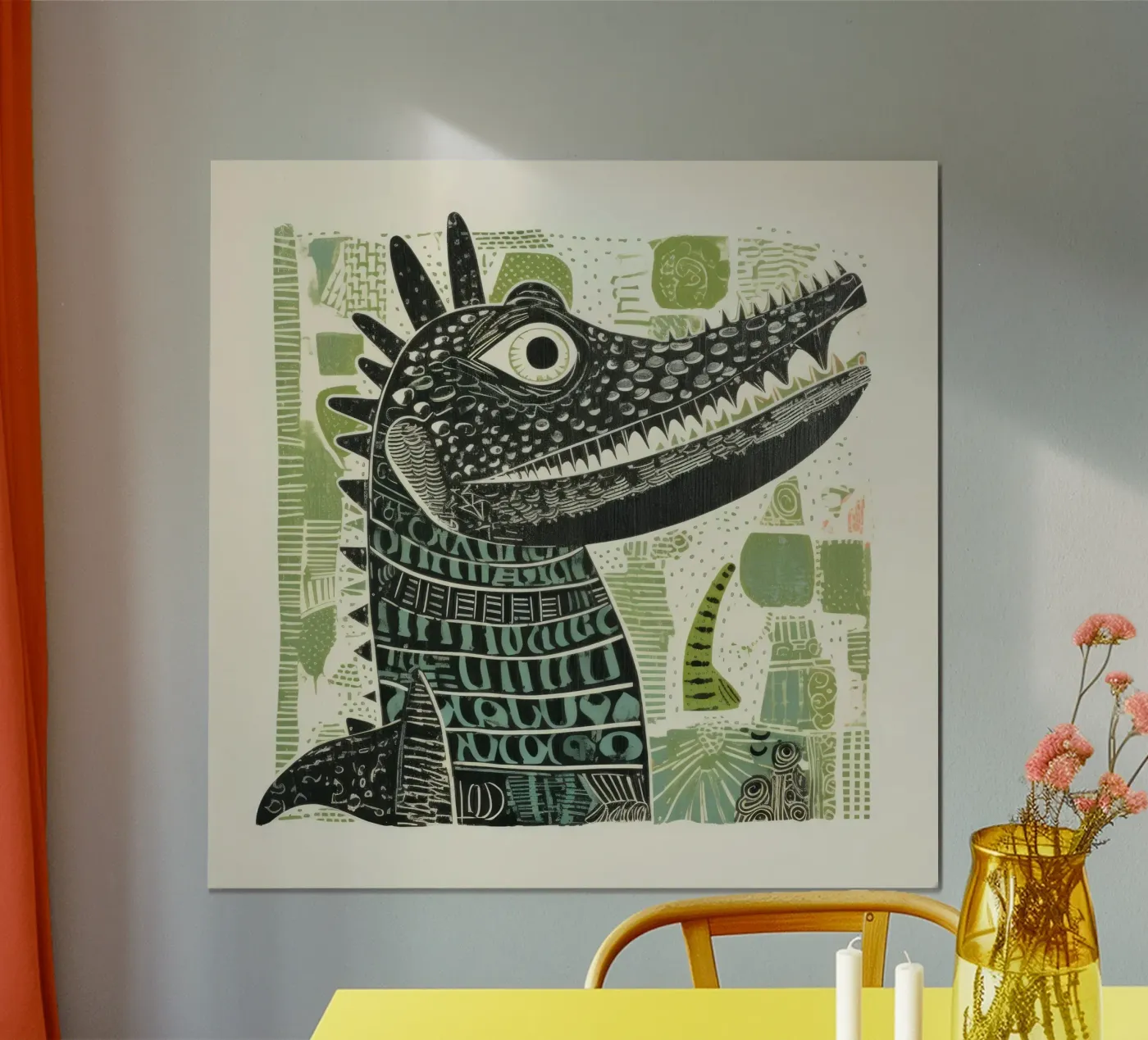 Green Alligator poster by Minimal Animal Art