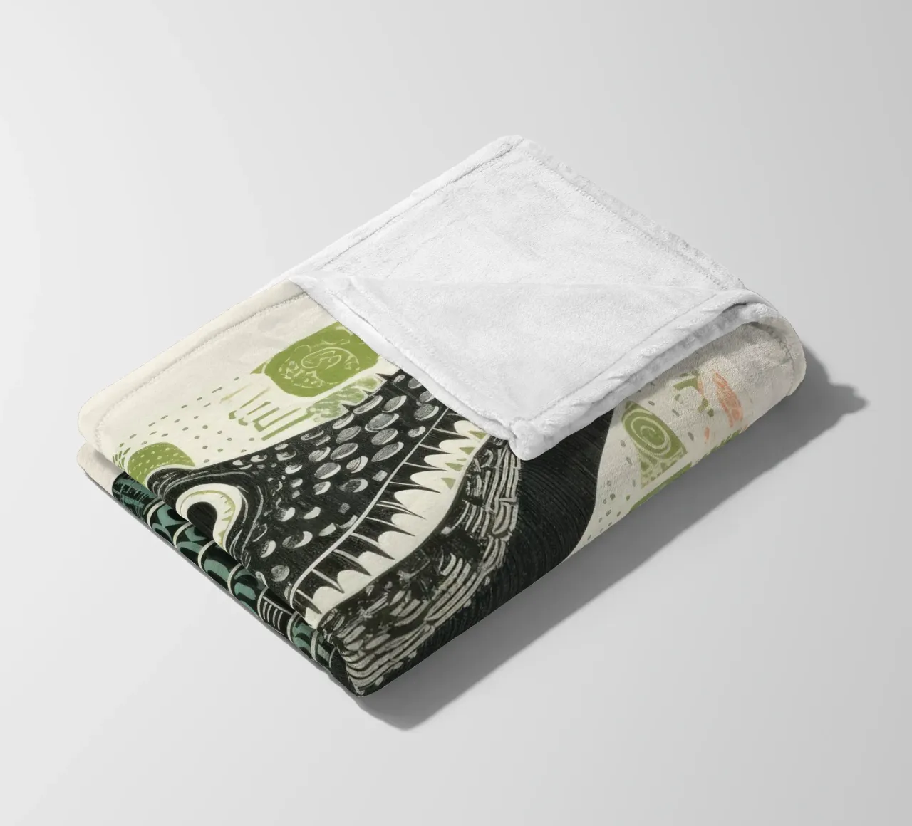Alligatore verde 1 coperta in pile da Minimal Animal Art